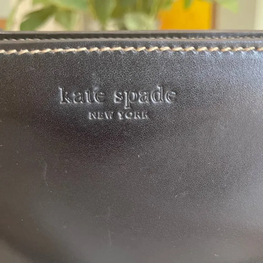 kate spade black leather tote